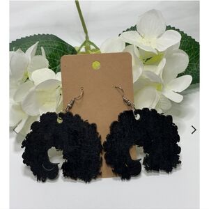 Afro Woman – Black Earrings NEW